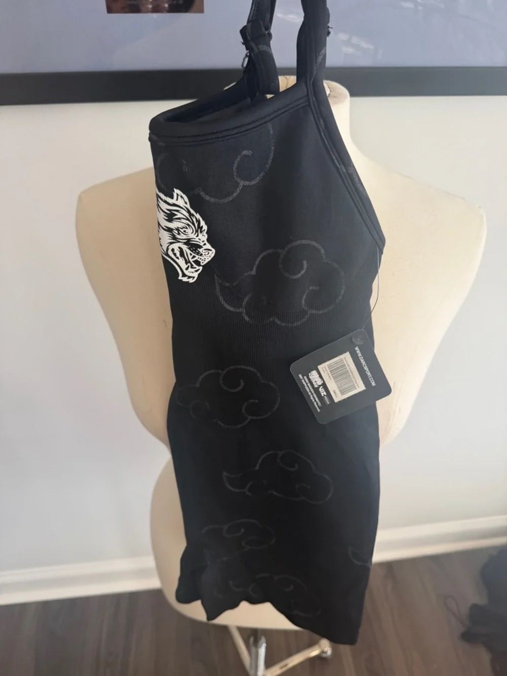 Darc Sport She Romper Naruto Collab Wolves Bodysuit Shapewear Black Clouds - Picture 3 of 7